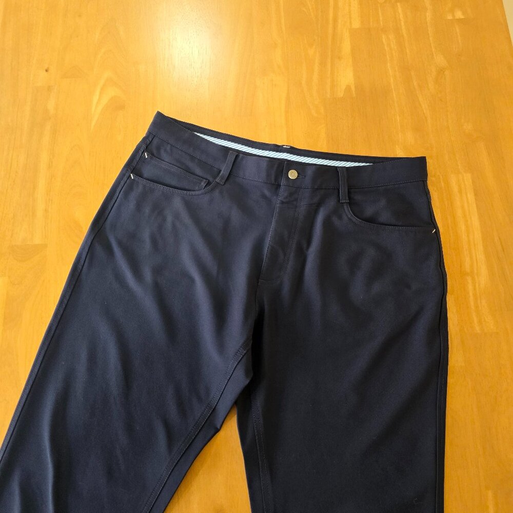 FootJoy Men's Athletic Fit Performance Golf Pants 5 Pocket Navy Blue Size 36x34